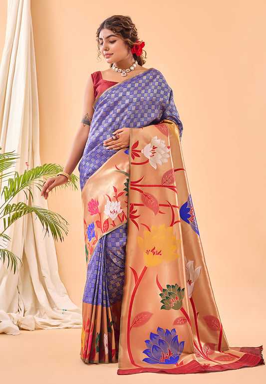 Violet Fulrani Paithani Silk Woven Saree