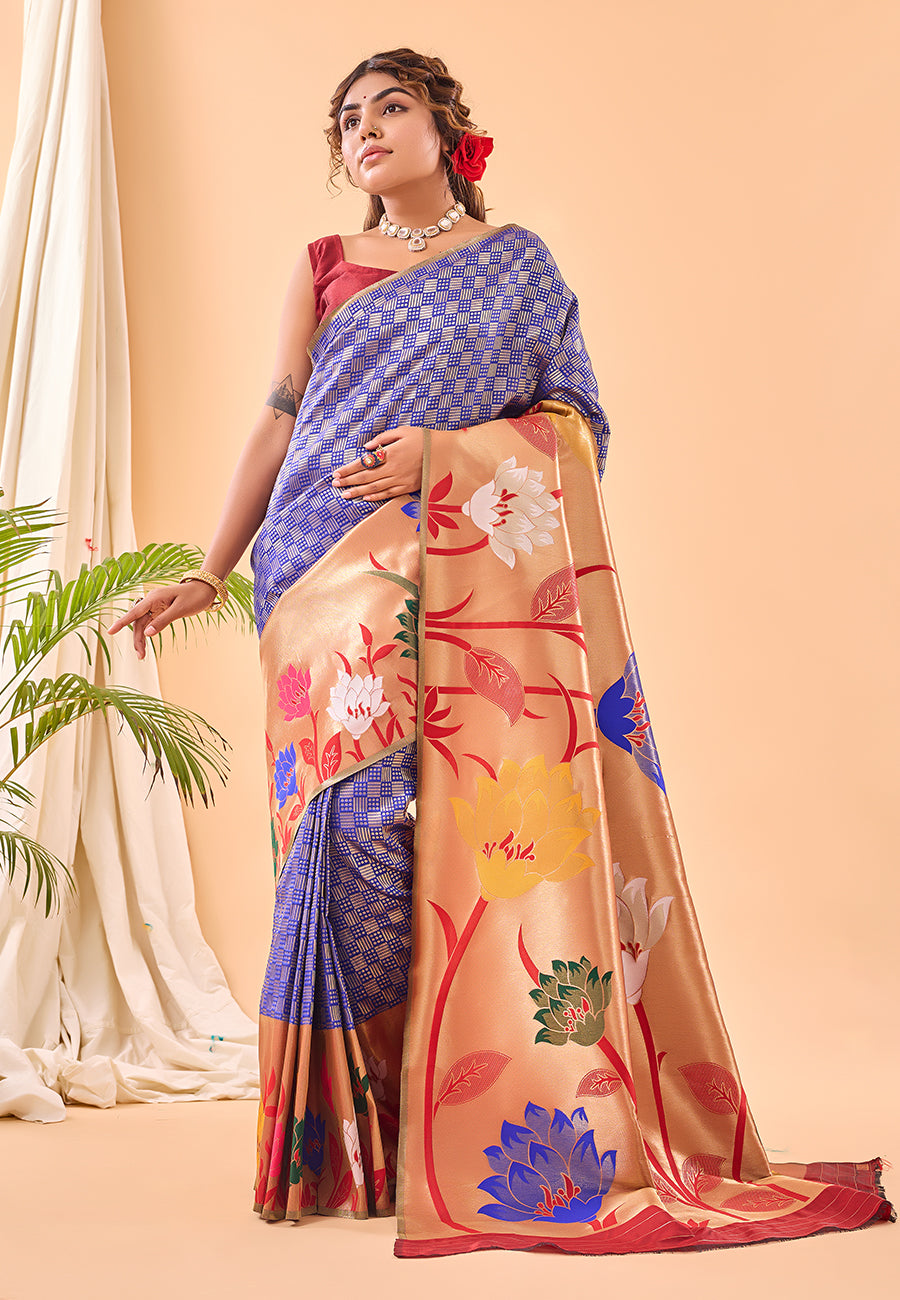 Violet Fulrani Paithani Silk Woven Saree