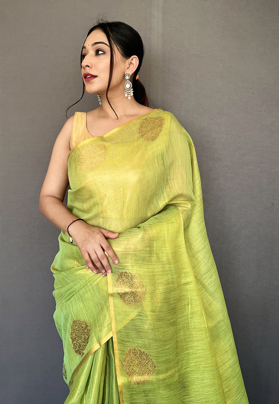 Green Gulabo Banarasi Tissue Silk Zari Woven Saree